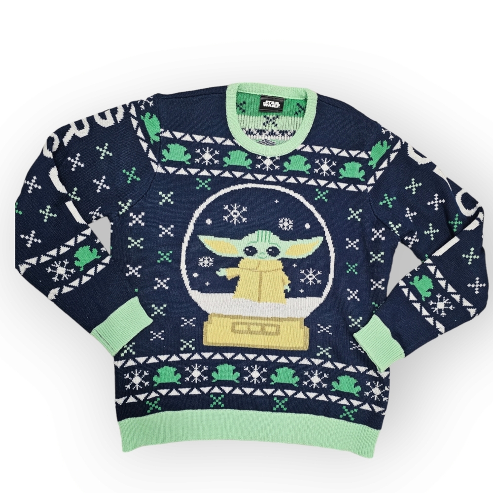 Star Wars: The Mandalorian Grogu Snow Globe Holiday Sweater | 2X